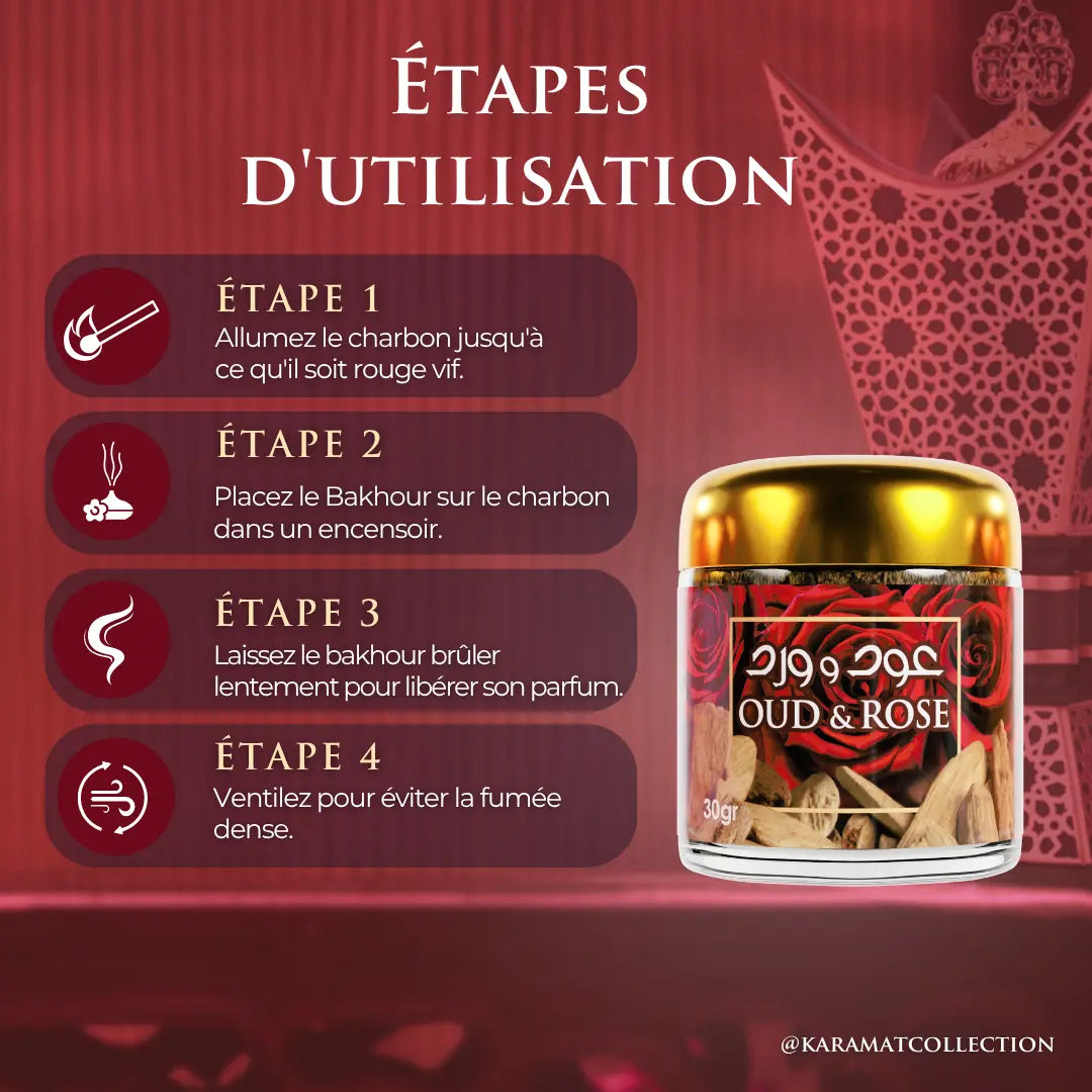 Bakhour Mabsous Rose & Oud — 30 g