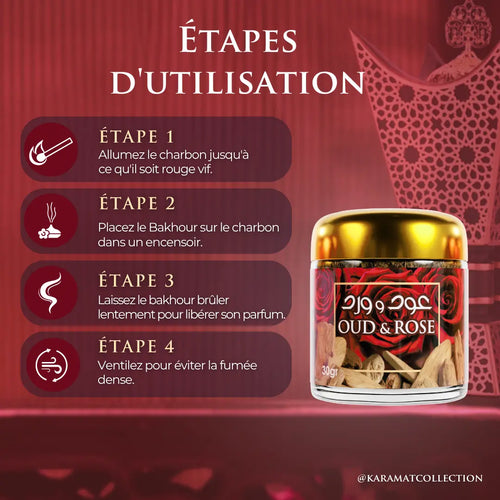 Bakhour Mabsous Rose & Oud — 30 g