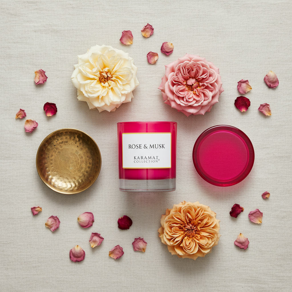 Bougie Parfumée Rose & Musk – Harmonie Florale