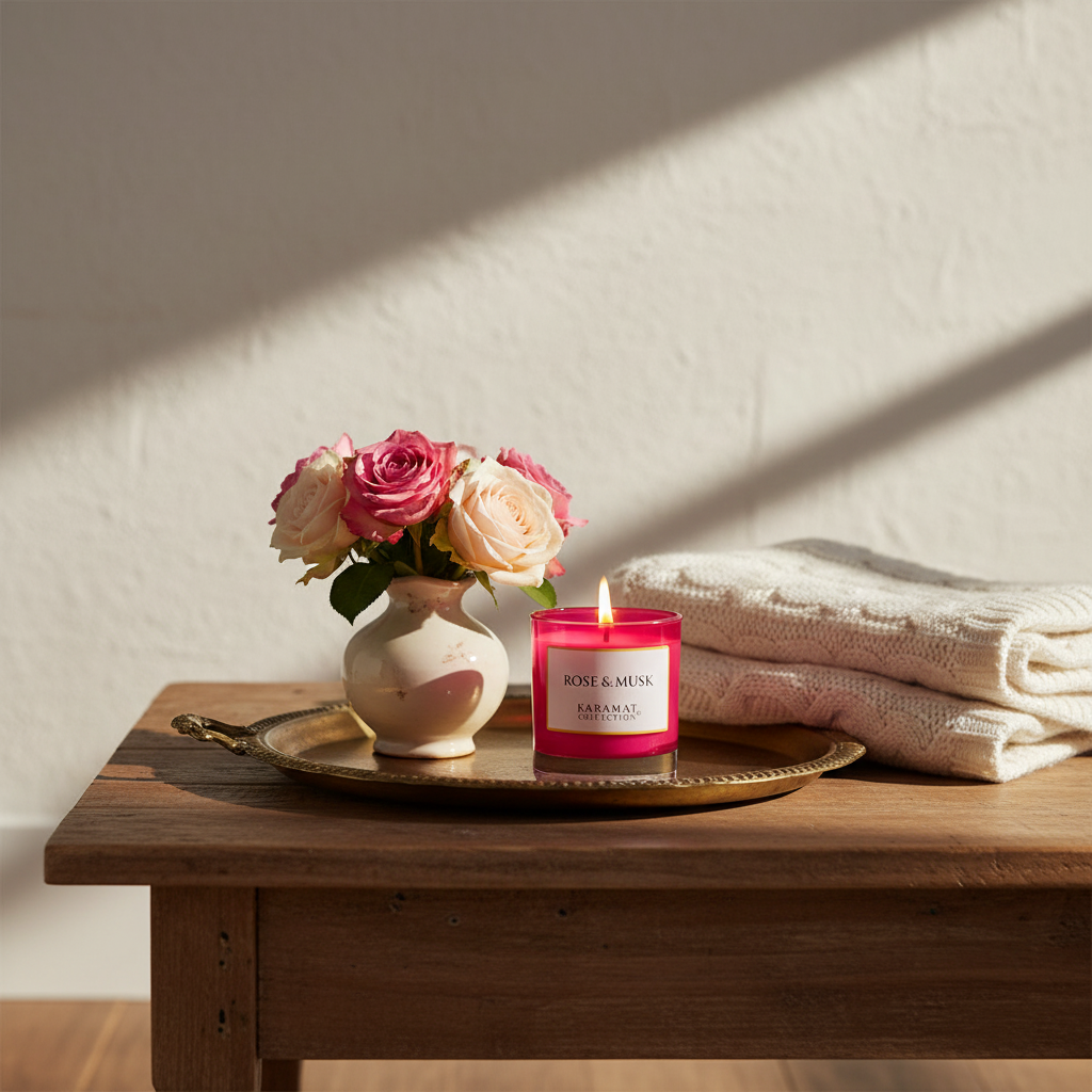 Bougie Parfumée Rose & Musk – Harmonie Florale
