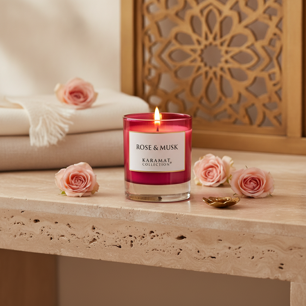 Bougie Parfumée Rose & Musk – Harmonie Florale