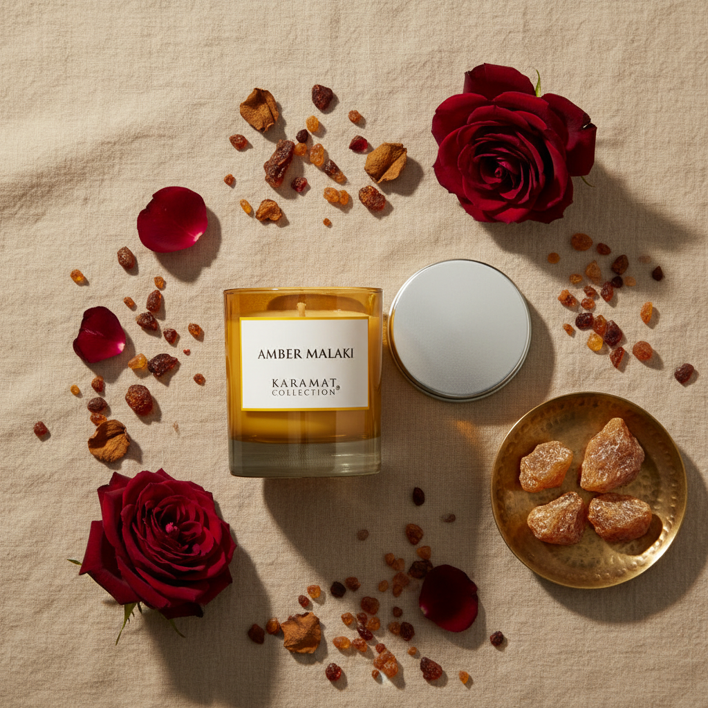 Bougie Parfumée Amber Malaki – Éclats d'Ambre