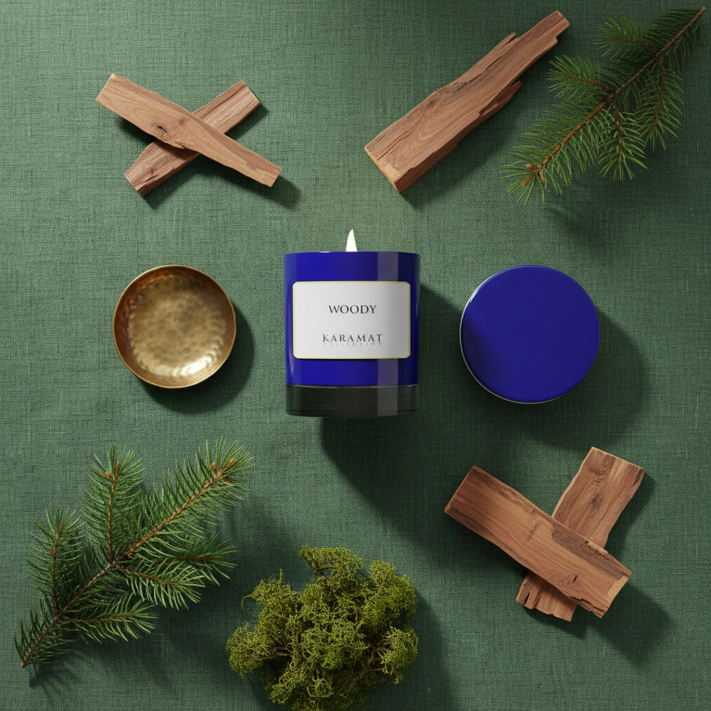 Bougie Parfumée Woody – Essence de Forêt