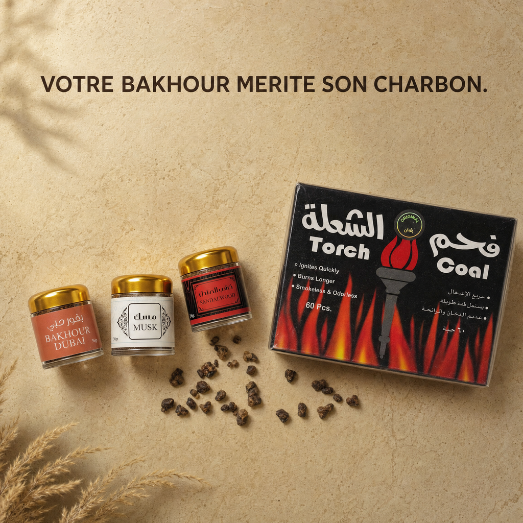 Charbon pour bakhour — 60 pastilles à allumage rapide