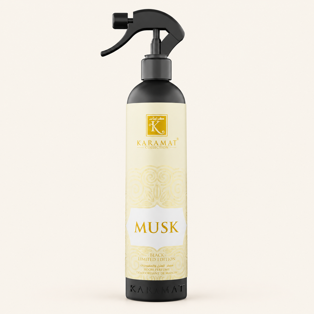 Musk – Voile de Musk Exquis Spray 500 ml — flacon sur fond crème
