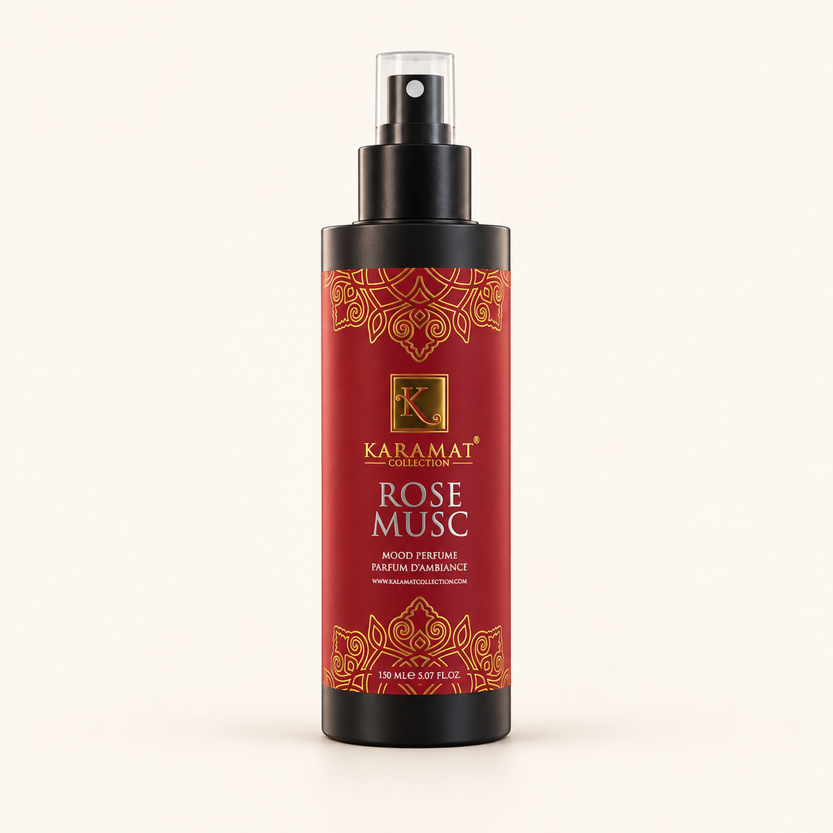 Rose Musc – Spray D’Ambiance 150 ml — flacon sur fond crème