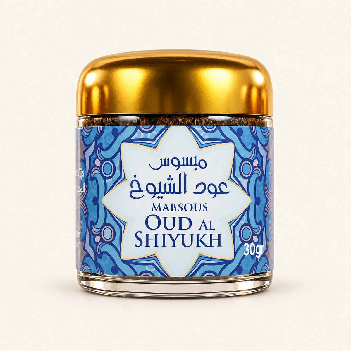 Bakhour Karamat 30 g — 19 parfums au choix — produit sur fond crème