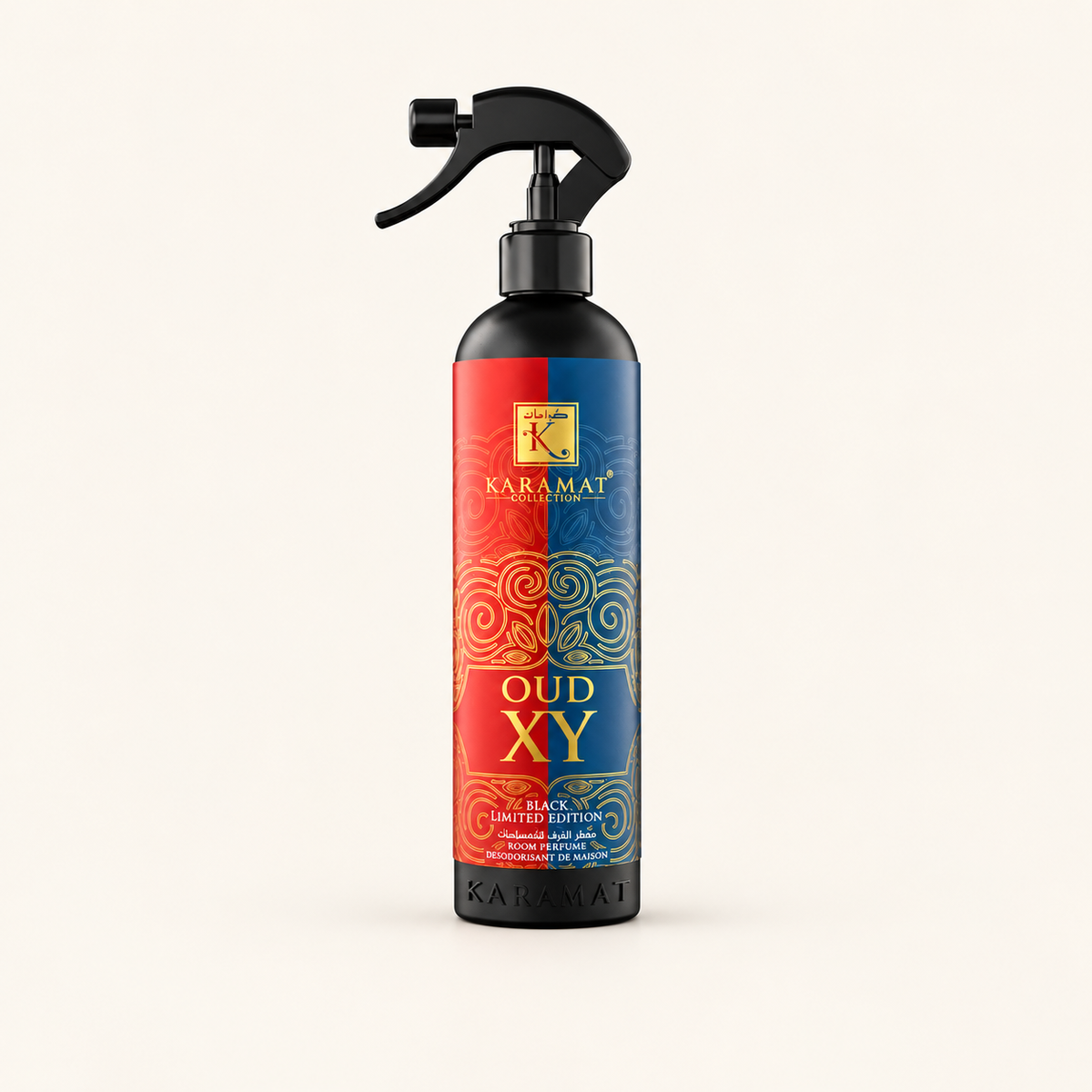 Oud XY – Spray d’Oud Mystérieux 500 ml — flacon sur fond crème