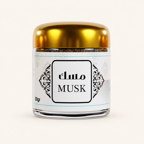 Bakhour Mabsous Musc — 30 g — produit sur fond crème