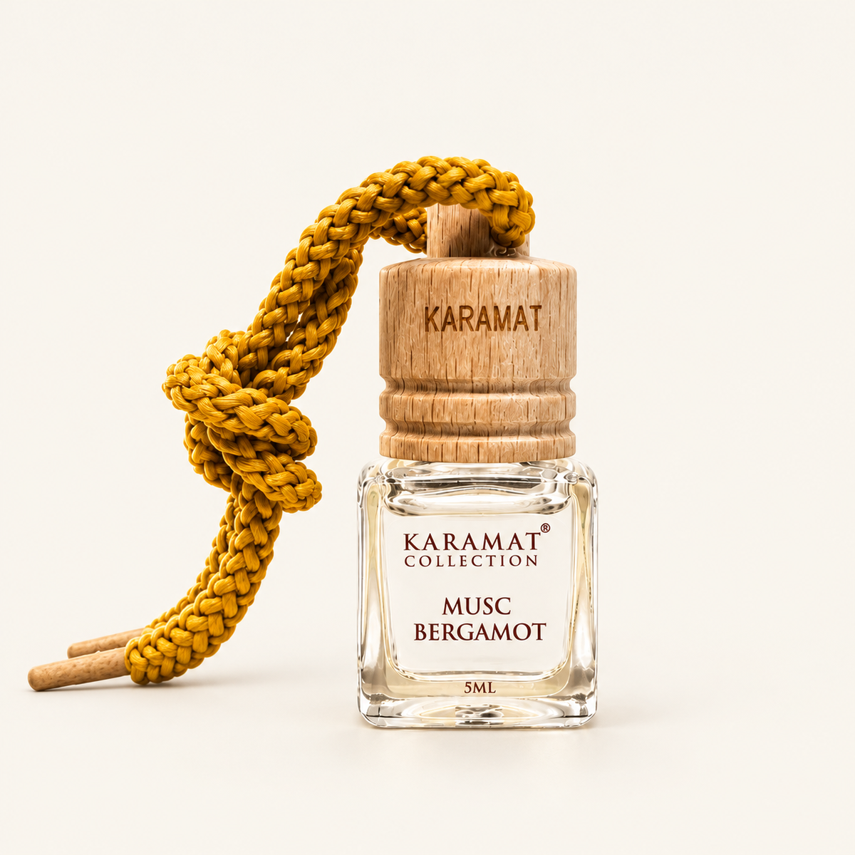 Bergamot Musk 5 ml – Parfum Voiture — produit sur fond crème
