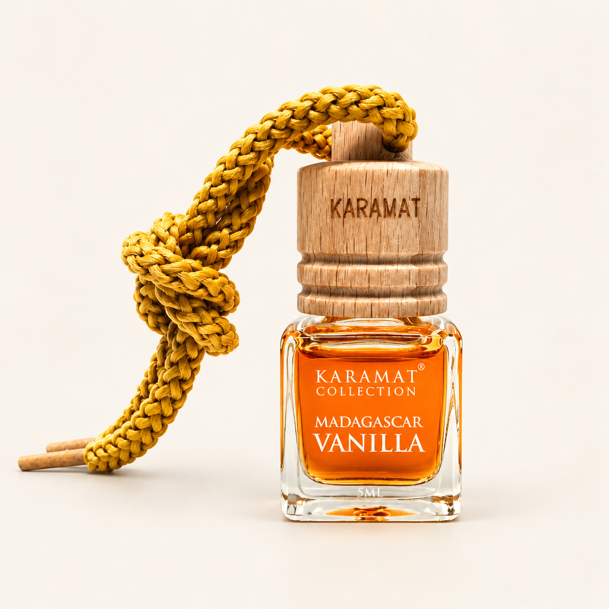 Vanilla Madagascar 5 ml – Parfum Voiture — produit sur fond crème