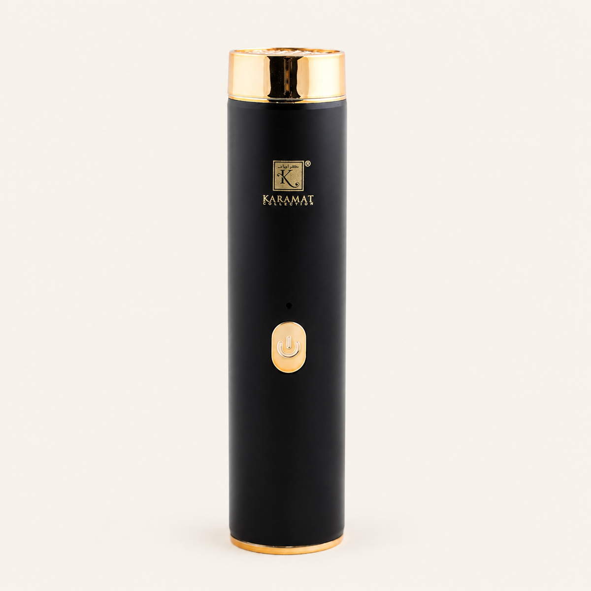 Encensoir électrique USB cylindrique — Karamat — vue produit sur fond crème