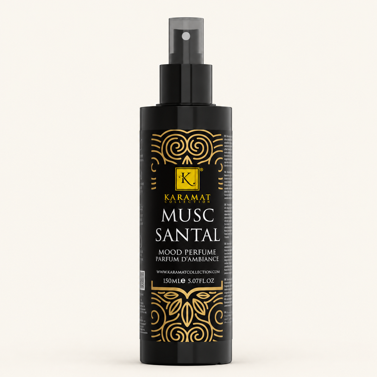 Bois de Santal Musqué – Spray D’Ambiance 150 ml — flacon sur fond crème