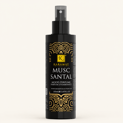 Bois de Santal Musqué – Spray D’Ambiance 150 ml — flacon sur fond crème