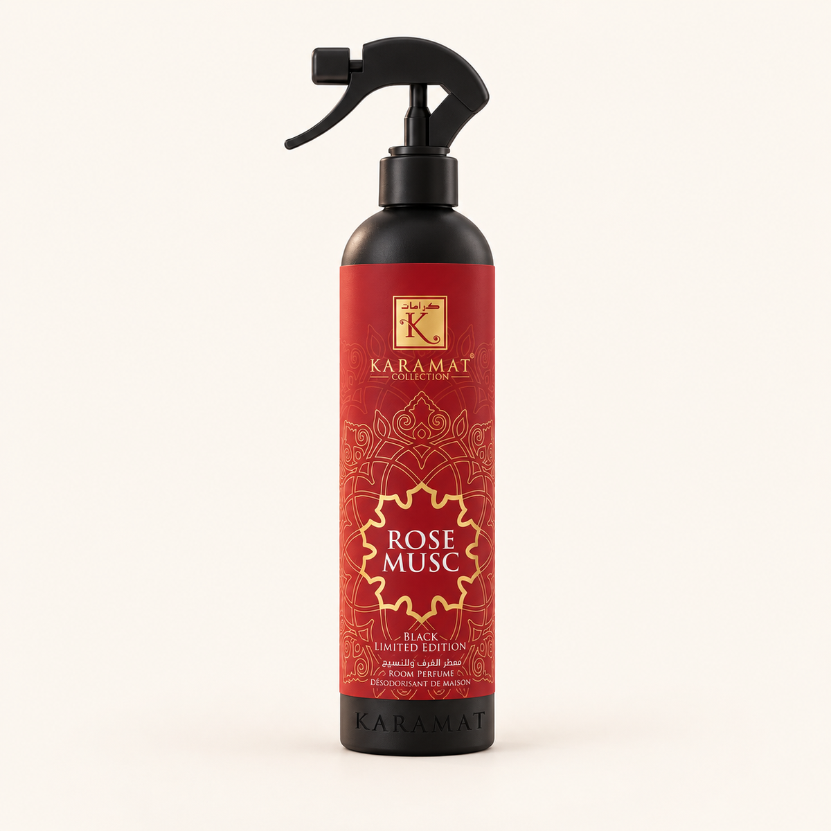 Spray d'Ambiance 500 ml – Black Edition — flacon sur fond crème